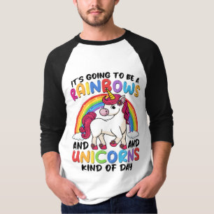 Einhorn Niedliche Whimsical Funny Rainbows und Ein T-Shirt