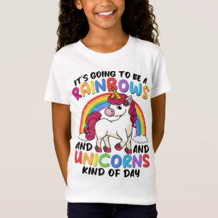 Einhorn Niedliche Whimsical Funny Rainbows und Ein T-Shirt