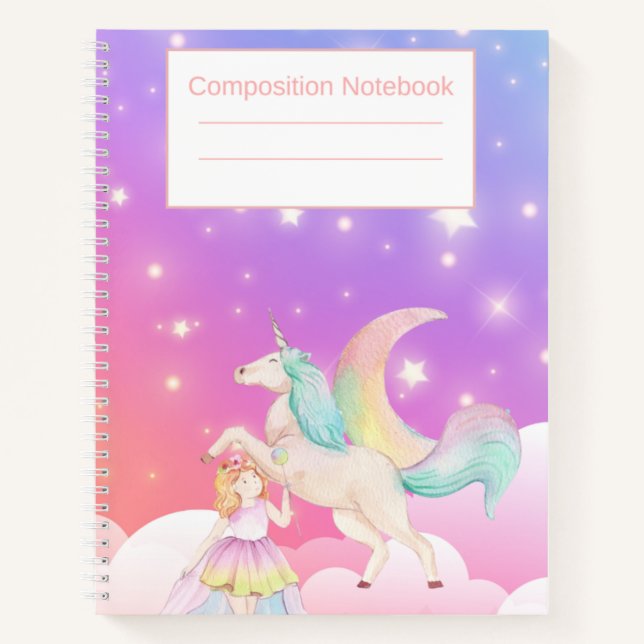 Einhorn-Notizbuch für Mädchen Notizbuch (Vorderseite)