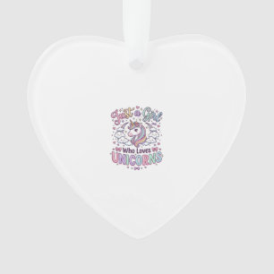 Einhorn Nur ein Mädchen das Einhörner liebt Weißer Ornament
