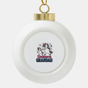 Einhorn-Opa Vintage-Stich-Shirt-Design_1 Keramik Kugel-Ornament