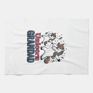 Einhorn-Opa Vintage-Stickerei-Shirt-Design_1 Geschirrtuch