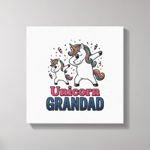 Einhorn-Opa Vintage-Stickerei-Shirt-Design_1 Leinwanddruck