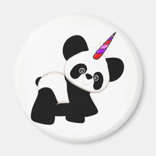 Einhorn Panda. Pandacorn Magnet (Vorne)