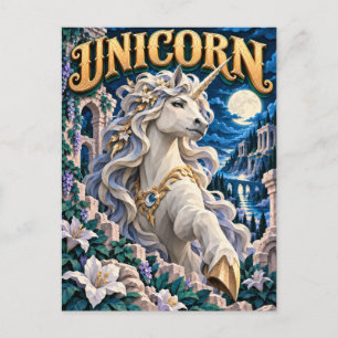 Einhorn, Paper Cut Monster Postkarte