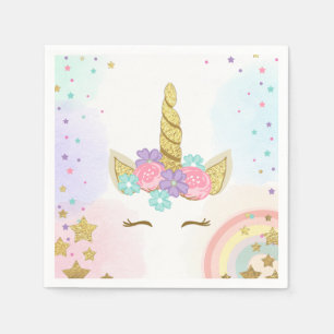 Einhorn-Papierservietten-Rosa-Goldmagischer Serviette