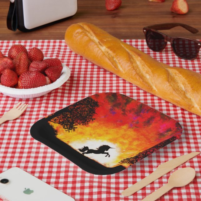 Einhorn Pappteller (Picknick)