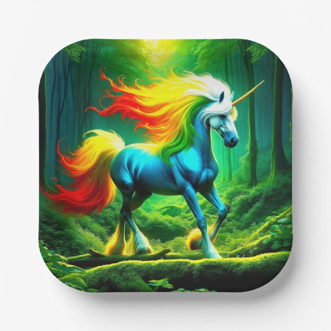 Einhorn Pappteller (Vorderseite)