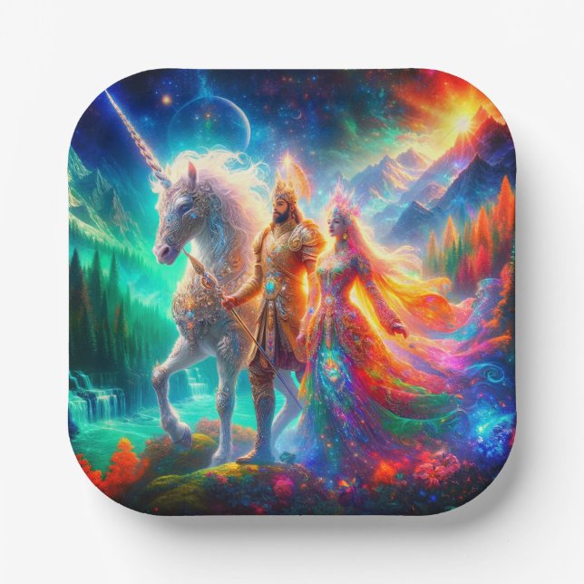 Einhorn Pappteller (Vorderseite)