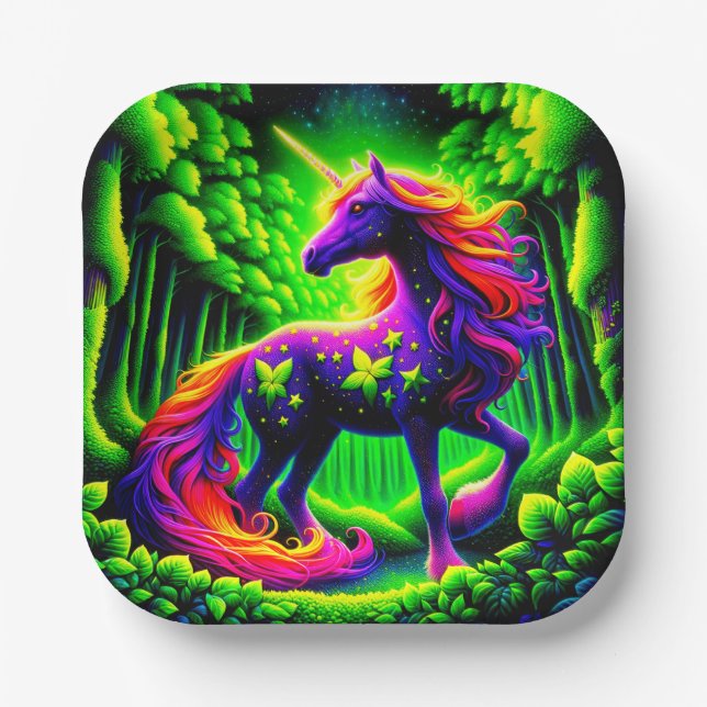 Einhorn Pappteller (Vorderseite)