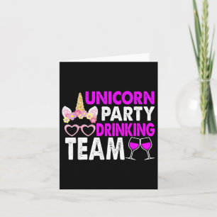 Einhorn Party Drink Team Hochzeit Braut und Groo Karte