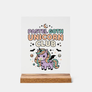 Einhorn Pastell Goth Einhorn Club Trendiges Grafik Acrylschild