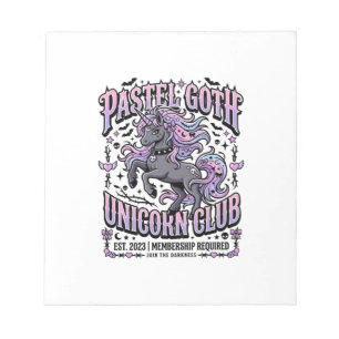 Einhorn Pastell Goth Einhorn Club Werbeaufkleber Notizblock