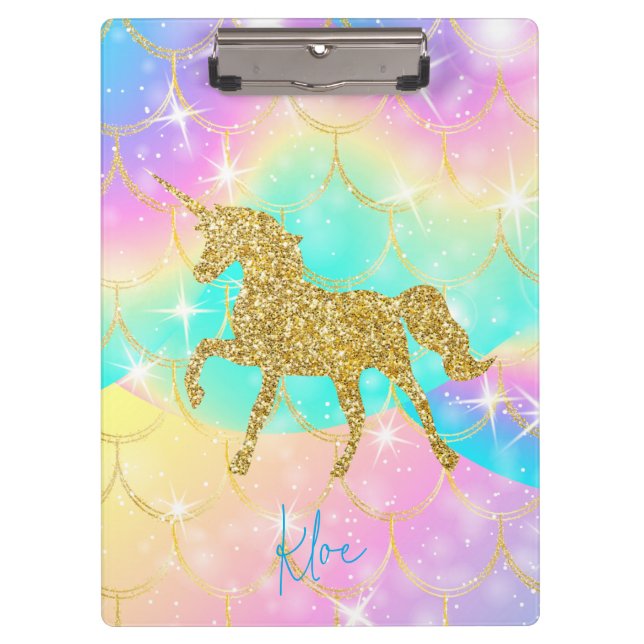 Einhorn Pastellfarben  Klemmbrett (Vorderseite)