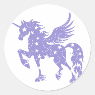 Einhorn Pegasus - Hintergrundfarbe wählen Runder Aufkleber