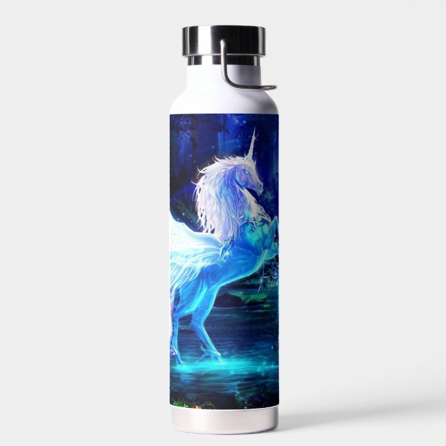 Einhorn-Pegasus-Magie im Mondlichtwald Trinkflasche (Links)