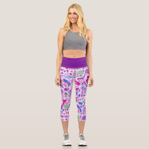 Einhorn Pegasus Pferd Regenbogen Kritzelei Capri Leggings