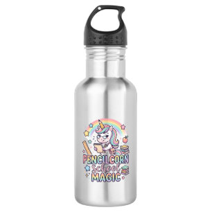 Einhorn Pencilcorn Schule Magie Liebenswerter Aufk Edelstahlflasche