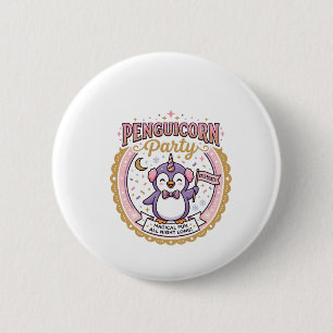 Einhorn Penguicorn Party POD Fertiges Zazzle Desig Button
