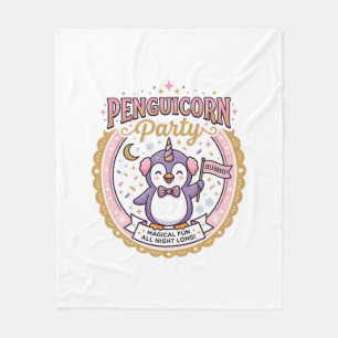 Einhorn Penguicorn Party POD Fertiges Zazzle Desig Fleecedecke