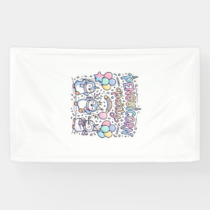 Einhorn Penguicorn Party Premium Vektor Vektorgraf Banner