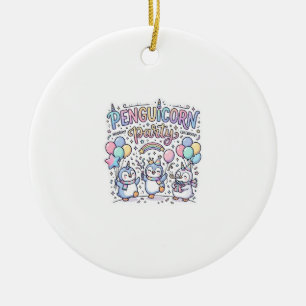 Einhorn Penguicorn Party Premium Vektor Vektorgraf Keramik Ornament