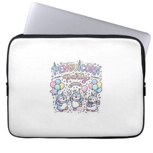 Einhorn Penguicorn Party Premium Vektor Vektorgraf Laptopschutzhülle