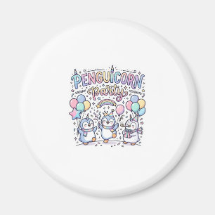 Einhorn Penguicorn Party Premium Vektor Vektorgraf Magnet