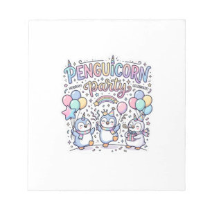 Einhorn Penguicorn Party Premium Vektor Vektorgraf Notizblock