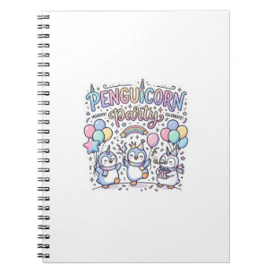 Einhorn Penguicorn Party Premium Vektor Vektorgraf Notizblock