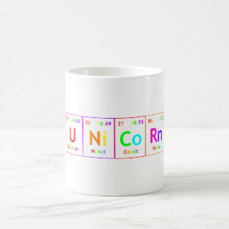EINHORN Periodensystem Elemente Wort Regenbogenfar Tasse
