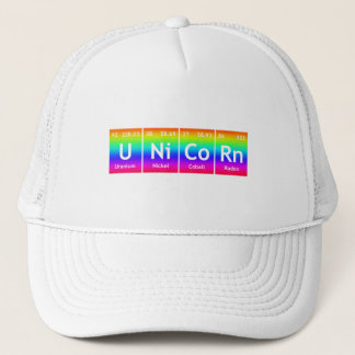 EINHORN Periodensystem Elemente Wort Regenbogenfar Truckerkappe