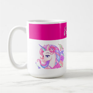 Einhorn & personalisieren Sie Ihren Namen  Kaffeetasse