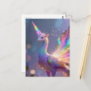 Einhorn-Pfau-Hybrid Postkarte