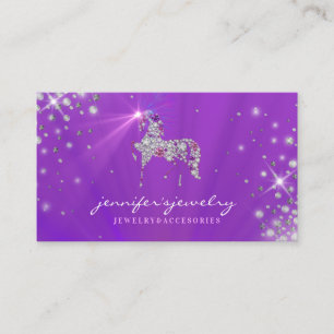 Einhorn Pferd Glanz lila Juwelier Diamant Visitenkarte