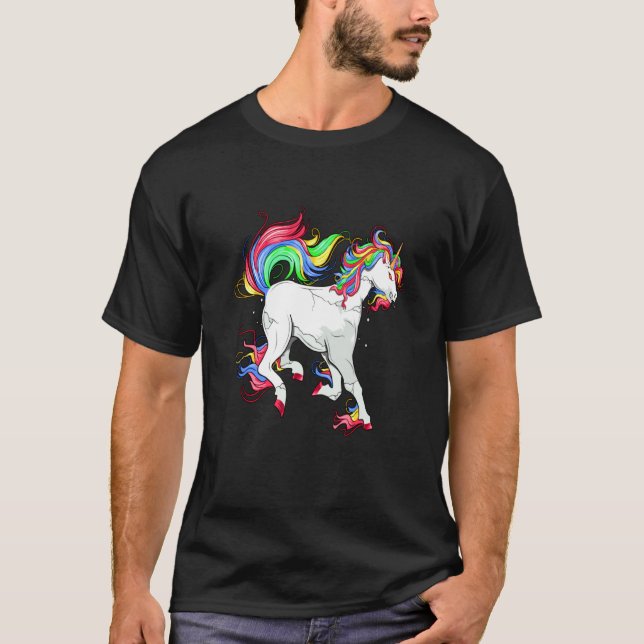 Einhorn Pferd Großartig Bunt T-Shirt (Vorderseite)