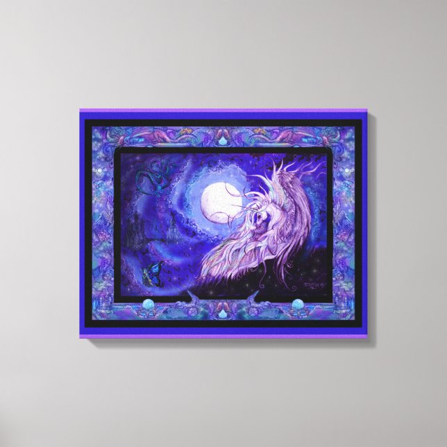 Einhorn Pferdepony Equine Equus Reittier Lila Leinwanddruck (Vorderseite)