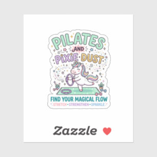 Einhorn Pilates und Feenstaub Fett Schrift T-Shirt Aufkleber