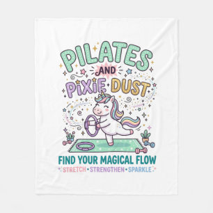 Einhorn Pilates und Feenstaub Fett Schrift T-Shirt Fleecedecke