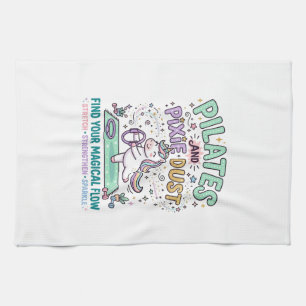 Einhorn Pilates und Feenstaub Fett Schrift T-Shirt Geschirrtuch