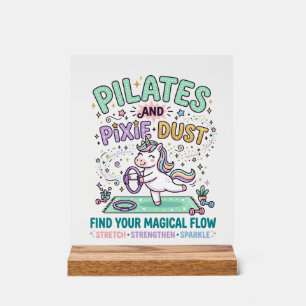 Einhorn Pilates und Feenstaub Fettgedruckte Typogr Acrylschild