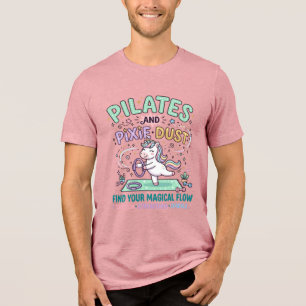 Einhorn Pilates und Feenstaub Fettgedruckte Typogr Tri-Blend Shirt