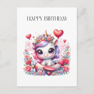 Einhorn-Pilot-Geburtstag Postkarte