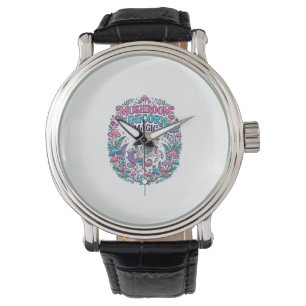 Einhorn Pilz Einhorn Magie Farbige POD Kunstwerk Armbanduhr