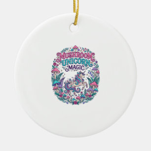 Einhorn Pilz Einhorn Magie Farbige POD Kunstwerk Keramik Ornament