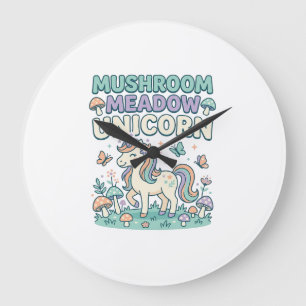 Einhorn Pilz Wiese Einhorn Trendy T-Shirt Des Große Wanduhr