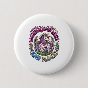 Einhorn Pilze Moos und Magie Werbe-Shirt Button