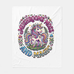 Einhorn Pilze Moos und Magie Werbe-Shirt Fleecedecke