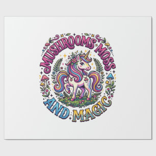 Einhorn Pilze Moos und Magie Werbe-Shirt Geschenkpapier