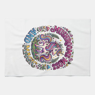 Einhorn Pilze Moos und Magie Werbe-Shirt Geschirrtuch